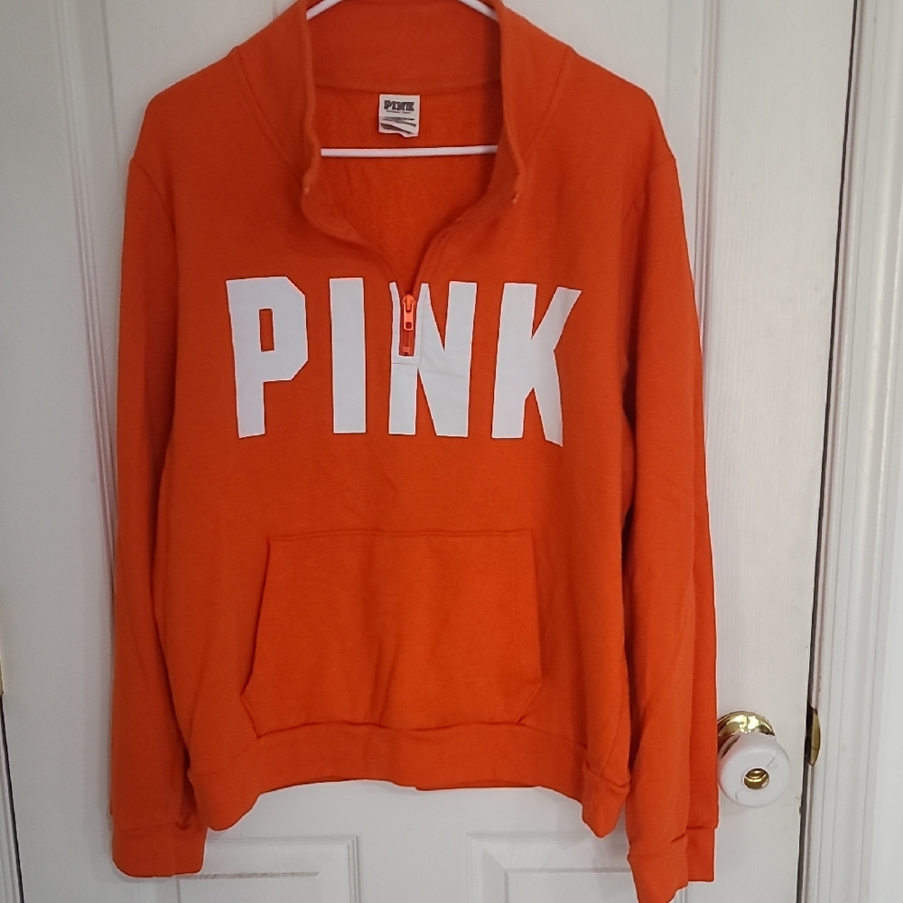 PINK Victoria's Secret Bold Orange Cowl Neck Sweater